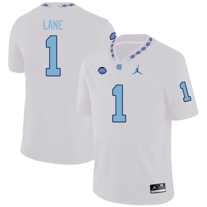 Men #1 Antavious Lane North Carolina Tar Heels College Football Jerseys Stitched Sale-White